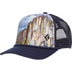 Black Diamond Flat Bill Trucker Hat -Gear Head Outfitters AQ3P 2001 FLAT BILL TRUCKER HAT EL CAP 01