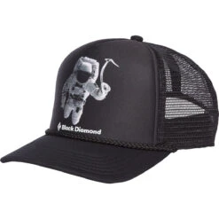 Black Diamond Flat Bill Trucker Hat -Gear Head Outfitters AQ3P 9113 FLAT BILL TRUCKER HAT SPACESHOT PRINT 01
